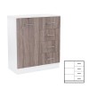 Comodă Miami cu 1 ușă și 4 sertare 80x92 cm stejar York-alb