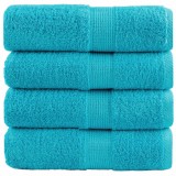 VidaXL Prosoape oaspeți premium SOLUND 4 buc turcoaz 30x50 cm 600 gsm
