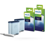 Kit intretinere pentru espressor CA6707/10, 2 filtre AquaClean si tub lubrifiere, 6 plicuri curatare lapte, 6 tablete indepartare ulei, Philips