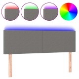 Cumpara ieftin Tablie de pat cu LED, gri inchis, 144x5x78/88 cm, textil