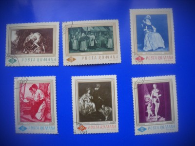 HOPCT LOT NR 392 PICTURA DIN GALERIA NATIONALAB 1967-6 TIMBRE VECHI-STAMPILAT-RO foto