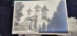 Fotografie tip carte postala , BISERICA VECHE A MANASTIRII SINAIA , atelier fotografic OPREAN ZARNESTI , anii 1920