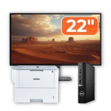 Pachet Dell OptiPlex 7080 Mini PC i5, monitor 22 inch si imprimanta Brother