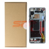 Display LCD Touchscreen cu Rama OnePlus 8T Gri/Silver Original Service Pack