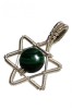 B187b. Pandantiv stea cu Malahit verde, fir metalic Argint 925, love story, RavariuArt