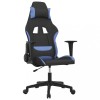Scaun de gaming cu masaj, negru si albastru, material textil