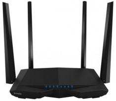 Router Wireless Tenda AC6, Dual Band, 1200 Mbps, 4 Antene externe (Negru) foto