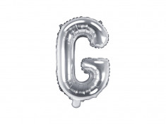 Balon folie metalizata litera G, Argintiu, 35cm foto
