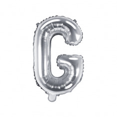 Balon folie metalizata litera G, Argintiu, 35cm