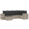 Set canapele de gradina cu perne, 6 piese gri deschis poliratan