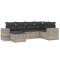 Set canapele de gradina cu perne, 6 piese gri deschis poliratan