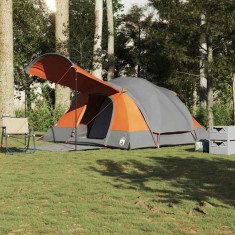 vidaXL Cort de familie tunel 8 persoane, gri/portocaliu, impermeabil 4009551