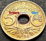Cumpara ieftin Moneda istorica 5 CENTIMES - FRANTA, anul 1936 *cod 368 = A.UNC + EROARE