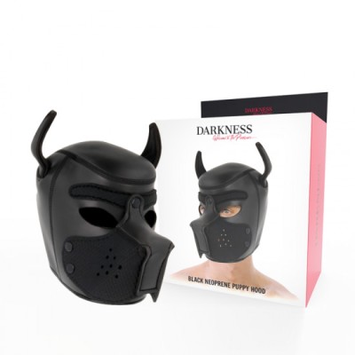 DARKNESS - NEOPRENE DOG MASK WITH REMOVABLE MUZZLE L foto