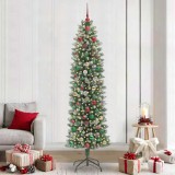 VidaXL Copac Artificial Slăb de Crăciun cu 300 LED Verde și alb 240 cm 3395325