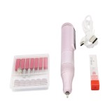 Pilă electrică pentru manichiură, cu baterie JF-108, 35000 rpm, roz