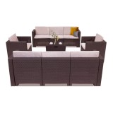 City Large 8 seater set de mobilier de grădină maro