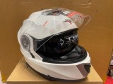 Casca Moto Flip-Up cu Ochelari Alba S M L XL + Cagula Cadou - Scuter ATV
