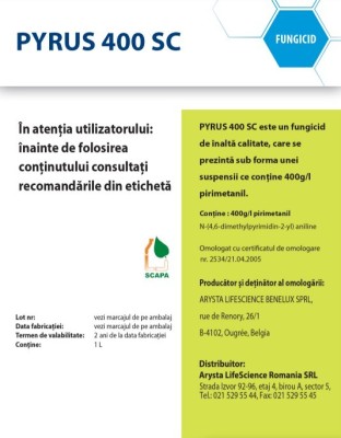 Pyrus 400SC 20ml, Fungicid, Pirimetalin foto