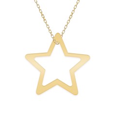 Selena - Colier personalizat argint 925 placat cu aur galben 24K cu pandantiv stea