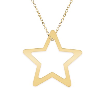 Selena - Colier personalizat argint 925 placat cu aur galben 24K cu pandantiv stea foto