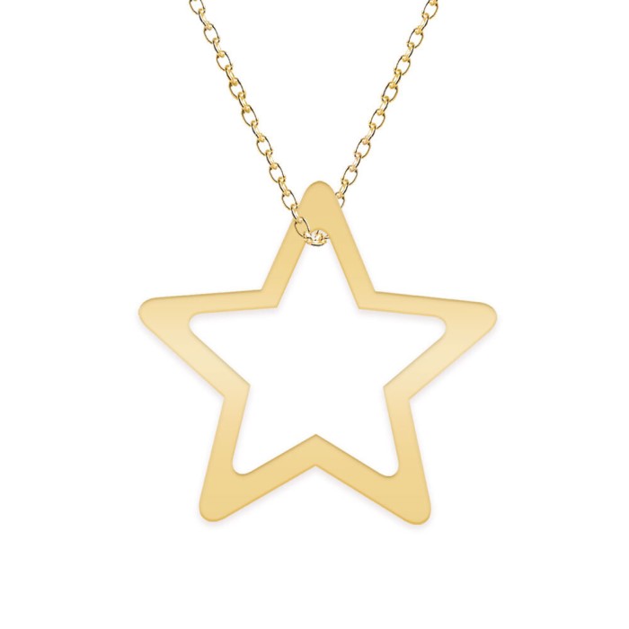 Selena - Colier personalizat argint 925 placat cu aur galben 24K cu pandantiv stea