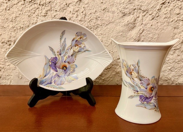 SET VAZA SI FRUCTIERA DIN PORTELAN AK KAISER- DESIGNER K. NOSSEK- MODEL ANNABELLE