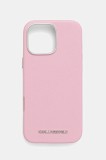 Karl Lagerfeld husă pentru telefon iPhone 16 Pro Max culoarea roz, KLHMP16XPSAFWMCP