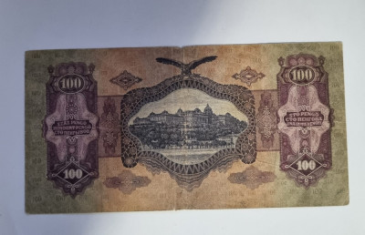 BANCNOTA DE 100 PENGO 1930 MATYAS KIRALY foto