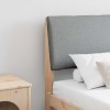 VidaXL Tăblie tapițată Gri deschis 200 cm Lemn de pin masiv 879264
