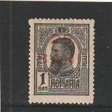 ROMANIA 1918 LP 70 I REGELE CAROL I SUPRATIPAR 25 BANI GUMA ORIGINALA