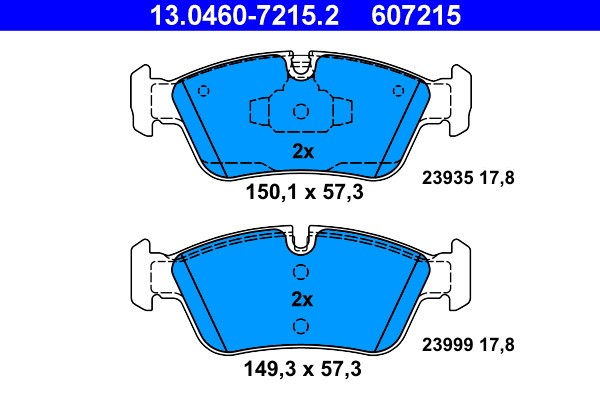 ATE 13.0460-7215.2 set placute frana,frana disc