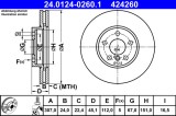Disc Frana ATE 24.0124-0260.1 BMW Mini Serie 1 2 X1 X2 F45 F46 F48 F39