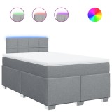 Cumpara ieftin Pat box spring cu saltea, gri deschis, 120x190 cm, textil
