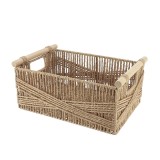 Coș Depozitare H&acirc;rtie / Metal / Lemn 34X23,5X14 Cm Natural | Organizatoare Baie