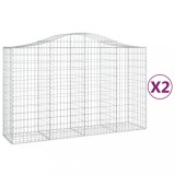 Cumpara ieftin Cosuri gabion arcuite 2 buc, 200x50x120/140 cm, fier galvanizat