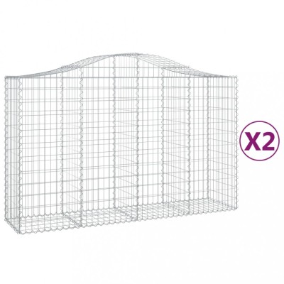 Cosuri gabion arcuite 2 buc, 200x50x120/140 cm, fier galvanizat foto