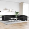 VidaXL Canapea Chesterfield cu 2 și 3 locuri, piele artificială, negru