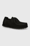 Birkenstock pantofi de piele intoarsa Utti Lace culoarea negru, 1028597