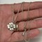 PANDANTIV + LANT lung ARGINT 925 - PANDORA - Floare cu Zirconia Roz - Original !