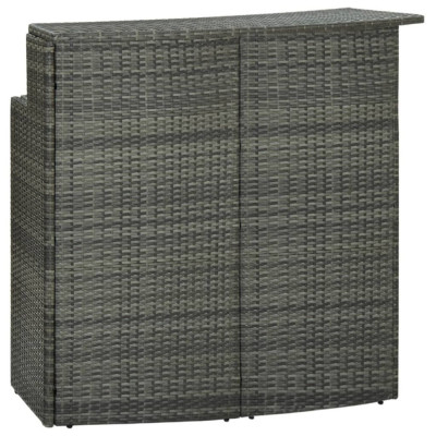 vidaXL Masă de bar de grădină, gri, 120x55x110 cm, poliratan 313469 foto