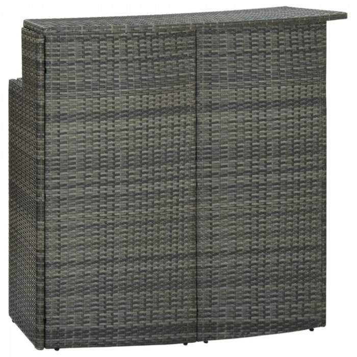vidaXL Masă de bar de grădină, gri, 120x55x110 cm, poliratan 313469