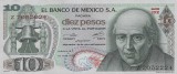 !!! MEXIC - 10 PESOS 1975 - P 63 h 4 - UNC / SERIA DZ / CEA DIN SCAN