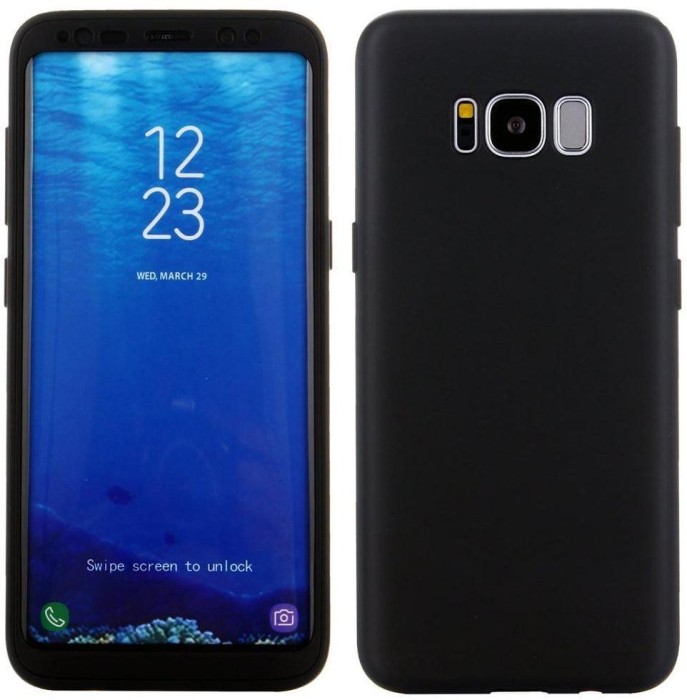 Husa FullBody Silicon MyStyle Black pentru Samsung Galaxy S8 Plus acoperire completa 360 grade cu folie de