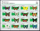 DB1 Fauna Fluturi Nicaragua MS MNH, Nestampilat