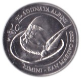 San Marino 10 Euro 2020 (Vanatorii de Munte) Cuprunichel, KM-596 UNC !!!