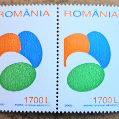 TIMBRE ROMANIA MNH LP1504/2000 -SFINTELE PAȘTI- Serie în pereche