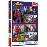 PUZZLE TREFL 2X70 MARVEL SPIDER-MAN AVENTURILE LUI SPIDER-MAN SuperHeroes ToysZone