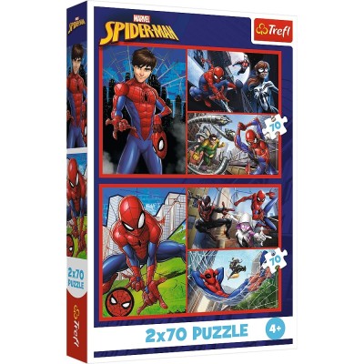 PUZZLE TREFL 2X70 MARVEL SPIDER-MAN AVENTURILE LUI SPIDER-MAN SuperHeroes ToysZone foto
