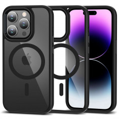 Husa Tech-Protect Magmat MagSafe pentru Apple iPhone 15 Pro Max Negru/Transparent